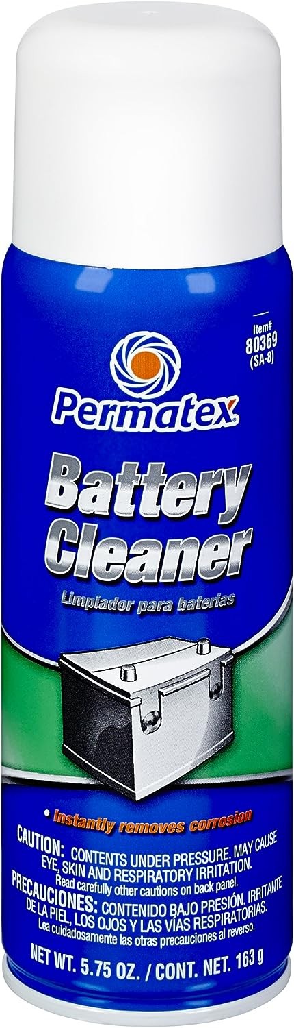 Permatex 80369-12PK Battery Cleaner, 5.75 oz. net Aerosol Can (Pack of 12)
