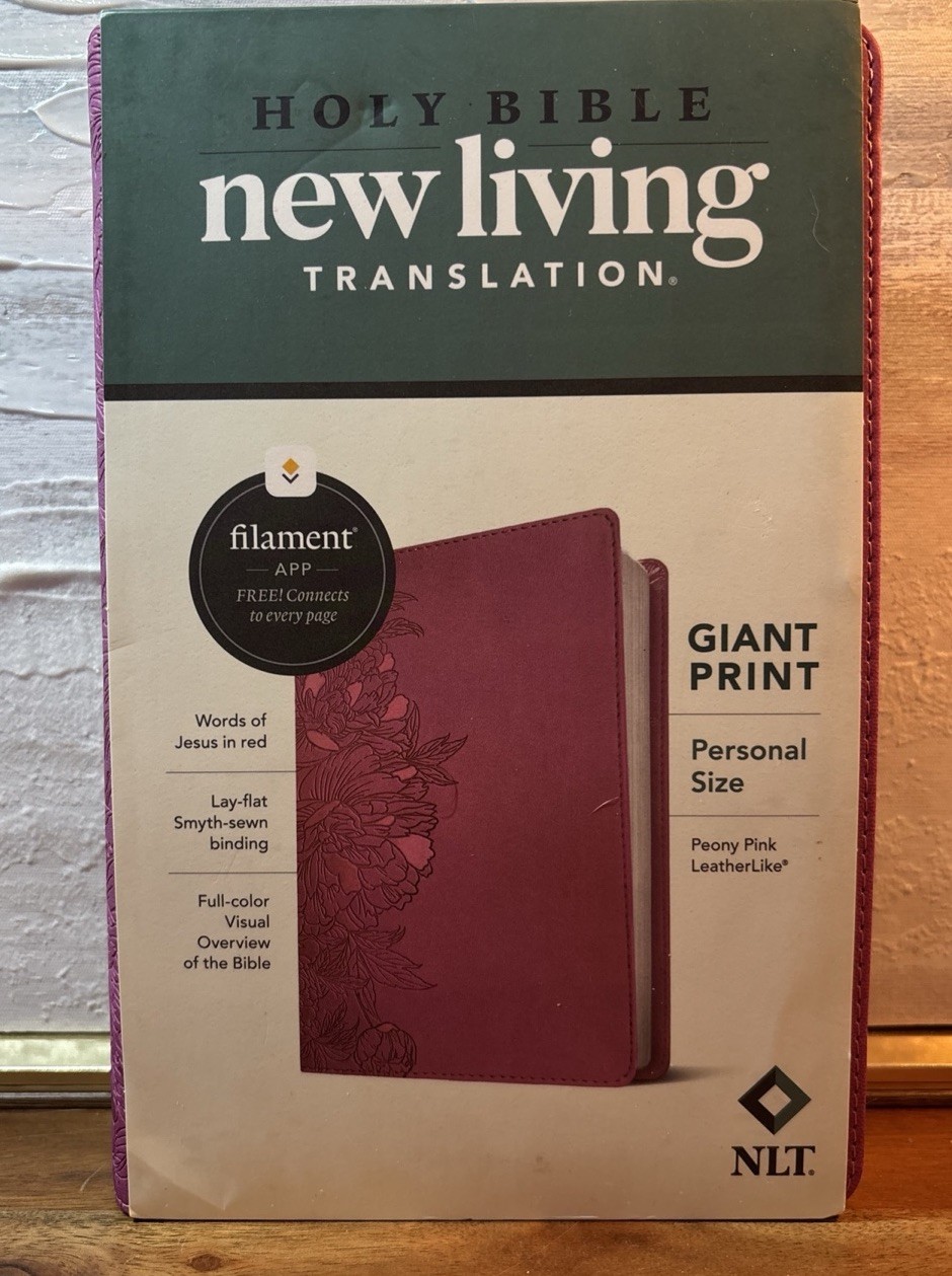 NLT Giant Print Bible, Filament Enabled LeatherLike, Peony Pink