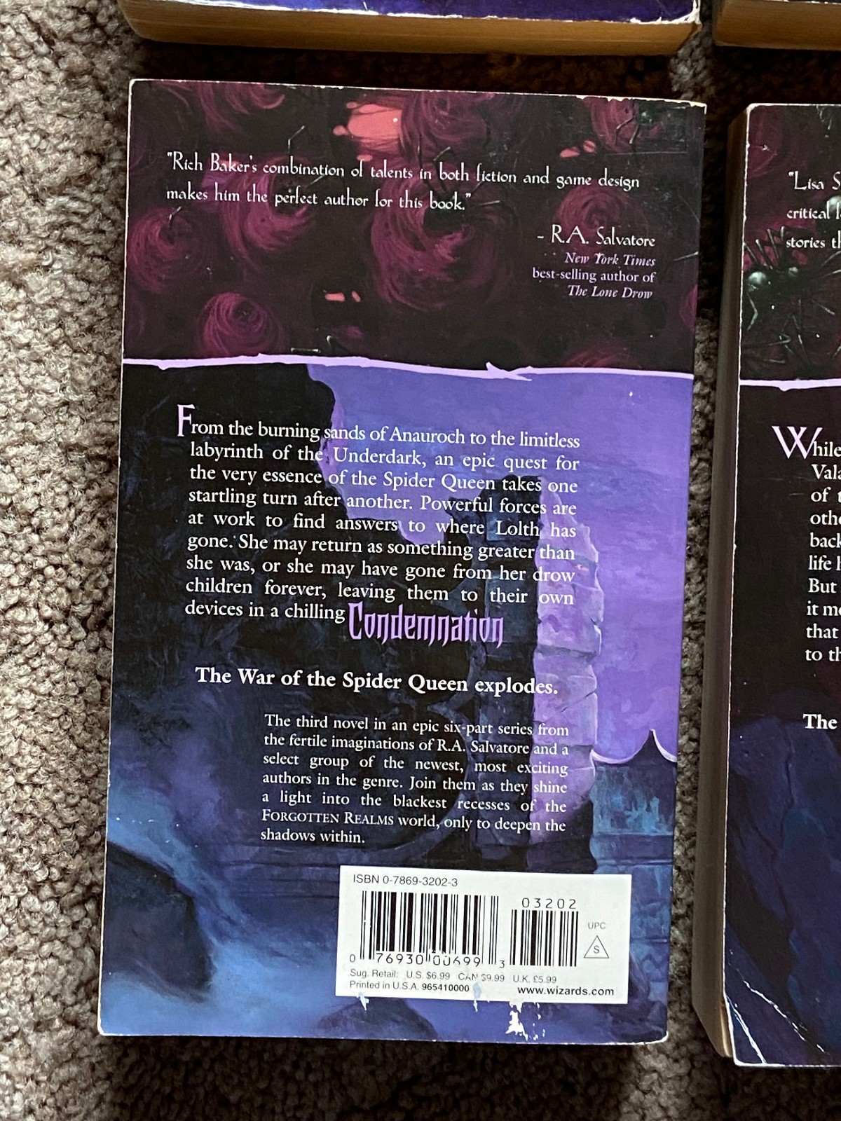 FORGOTTEN REALMS War of The Spider Queen #1-4, 4 book lot R.A. Salvatore PB