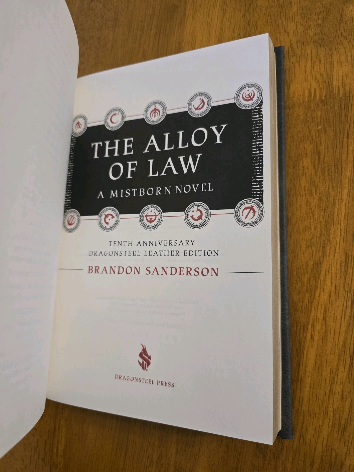 1ST EDITION The Alloy of Law Mistborn 10th Anniversary Leatherbound, Sanderson