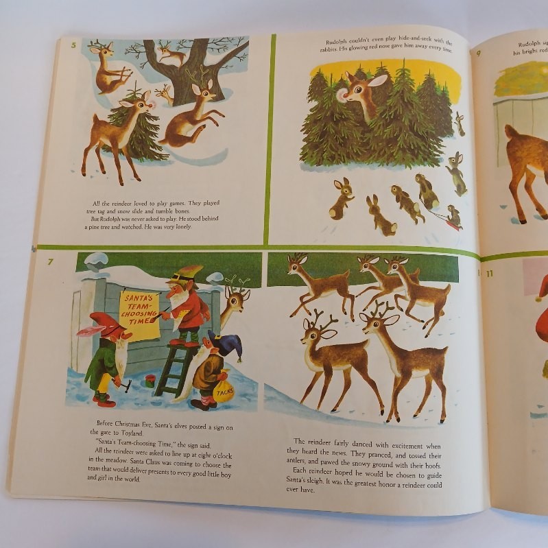 Vintage Uncut Pages-Golden Press Book 6 Christmas Stories Frosty, Rudolph & More