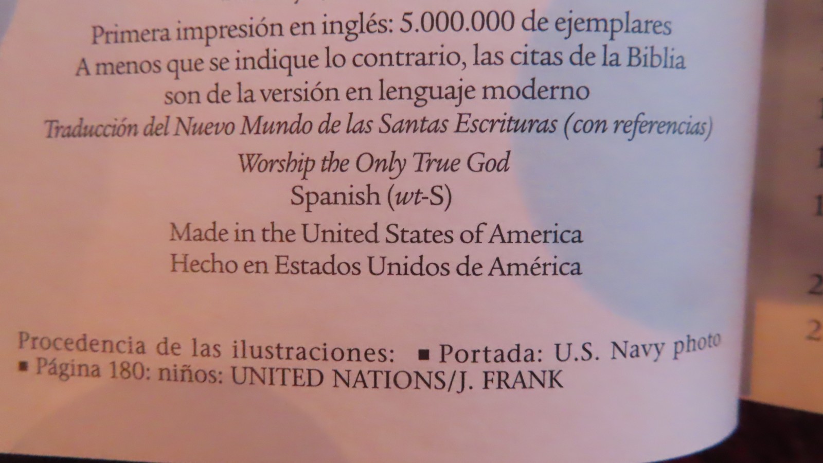 Worship the Only True God” 2002. 192 pages. Paperback Watchtower SPANISH