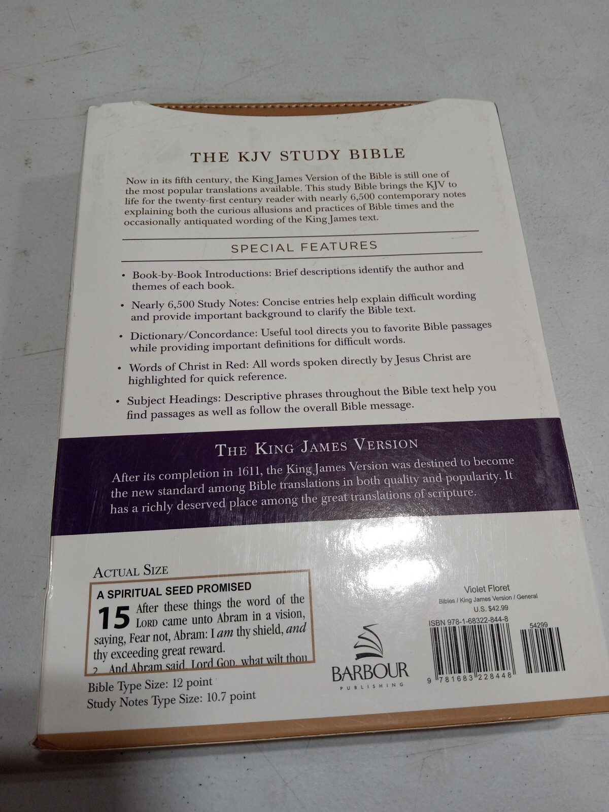 King James Bible Ser.: The KJV Study Bible – Large Print [Violet Floret] by…