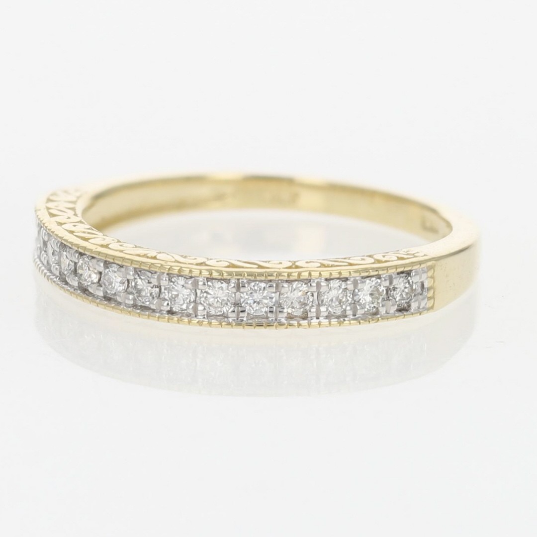 .17ctw Diamond Pavé Milgrain Scroll Wedding Band Ring 14k Yellow Gold Size 5