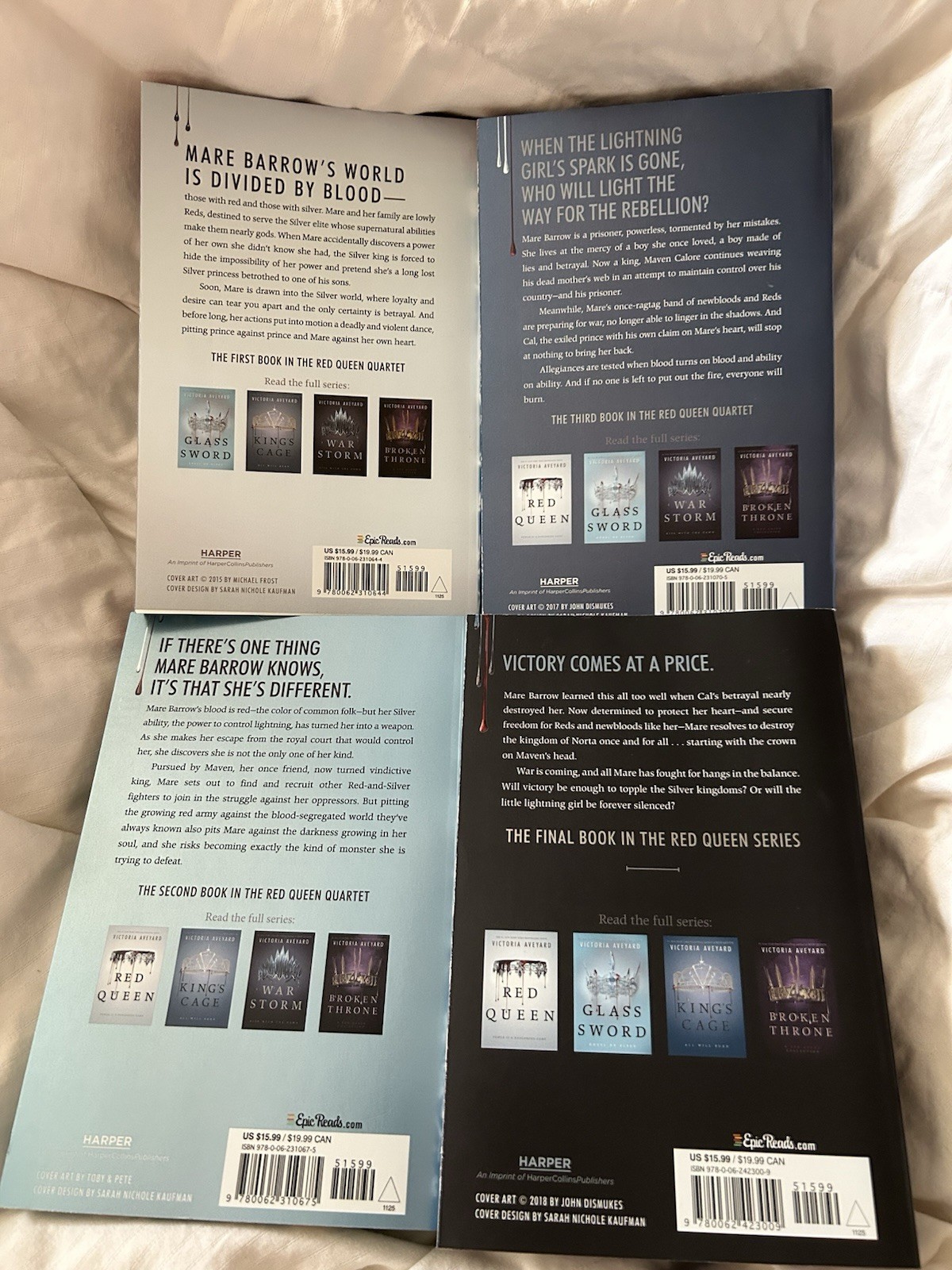 Red Queen Series By Victoria Aveyard Paperback Books Complete 1-4.
