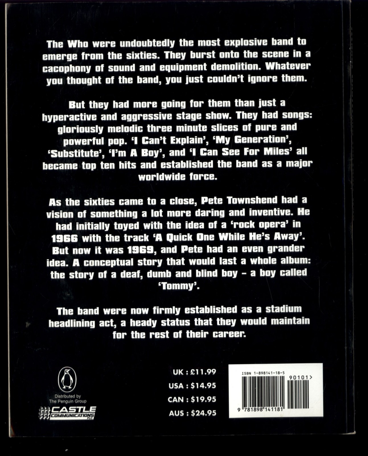 THE WHO Teenage Wasteland THE EARLY YEARS by Chris Welch * 1995 OVERSIZE SC