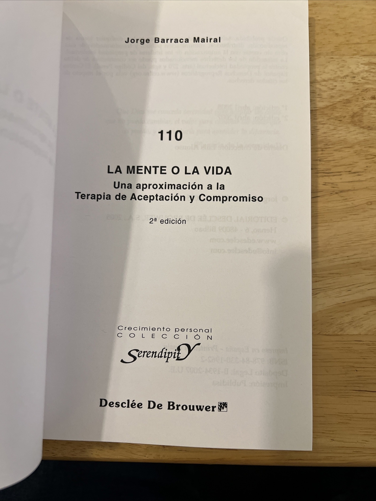 LA MENTE O LA VIDA. UNA APROXIMACION A LA TERAPIA DE By Jorge Barraca – Good