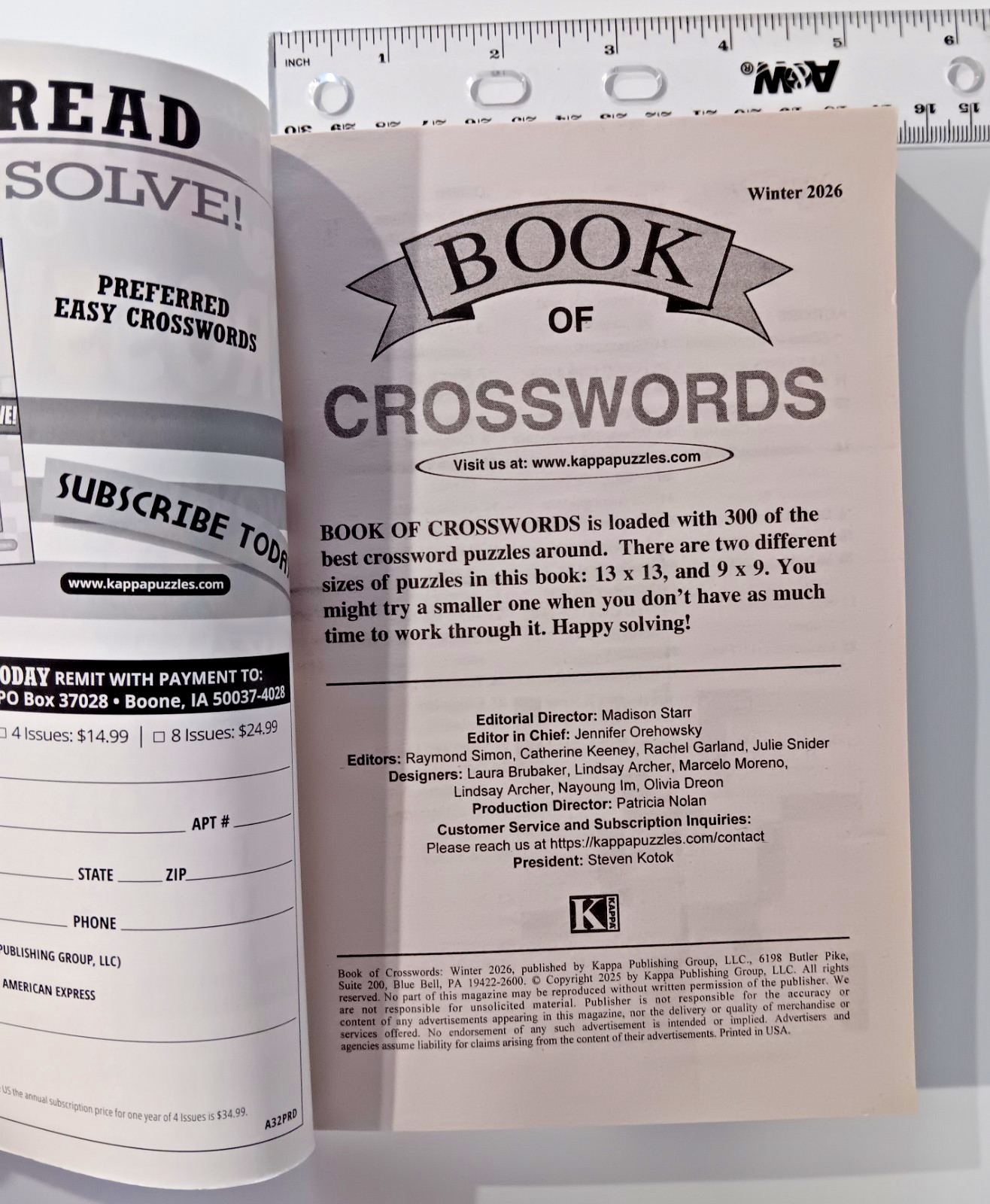 Lot of 6 Crossword Puzzle Books Kappa Dreamtivity Bendon Parragon Small-LG Print