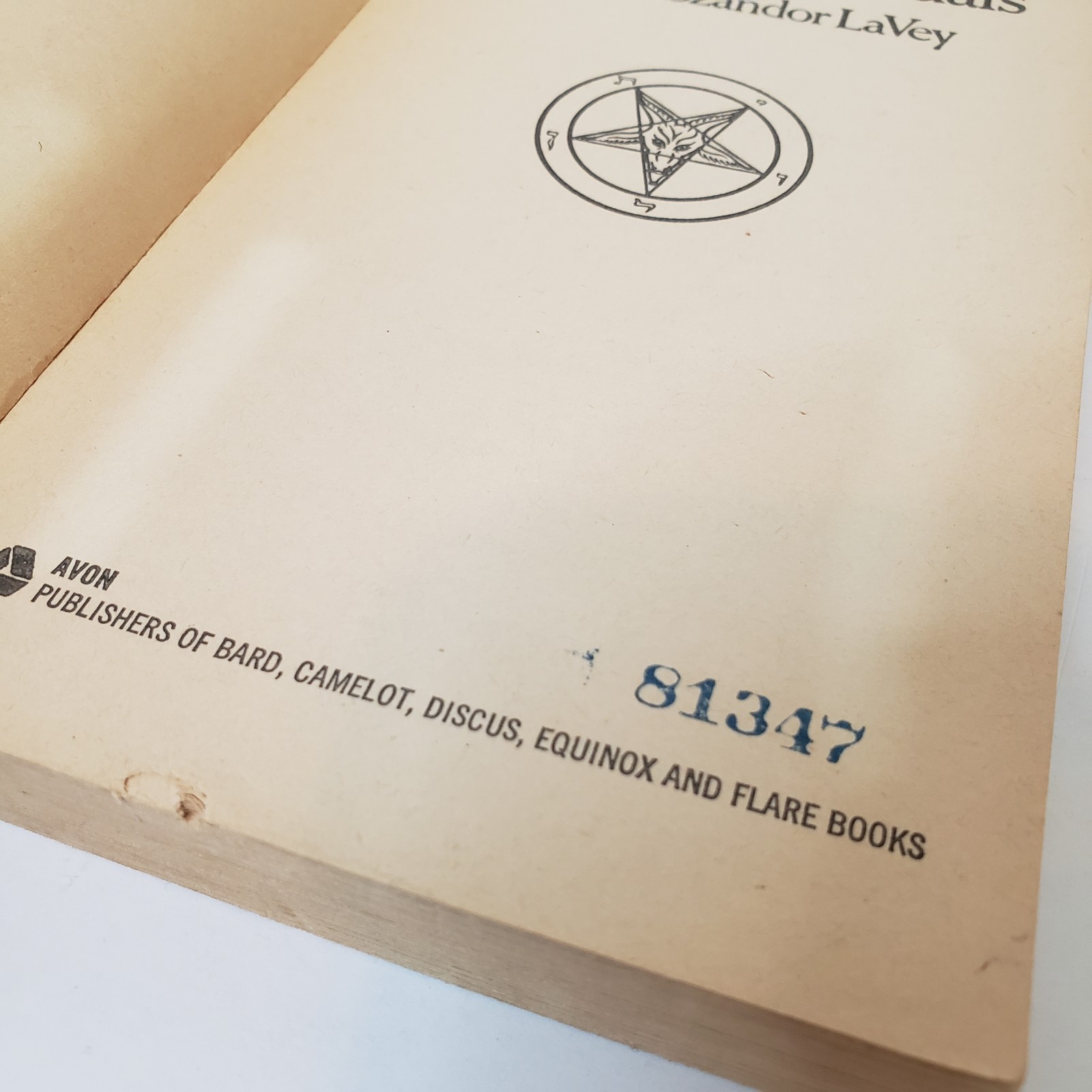 The Satanic Rituals Paperback Book Anton Szandor LaVey 1972 1st Avon Printing
