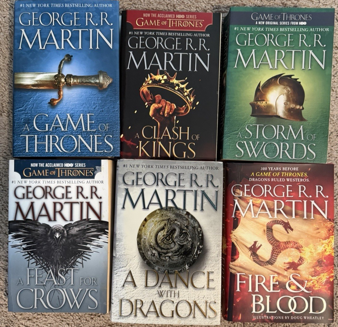 George R R Martin Game of Thrones Book Lot of 6 Books 3 Hardcover Fire & Blood