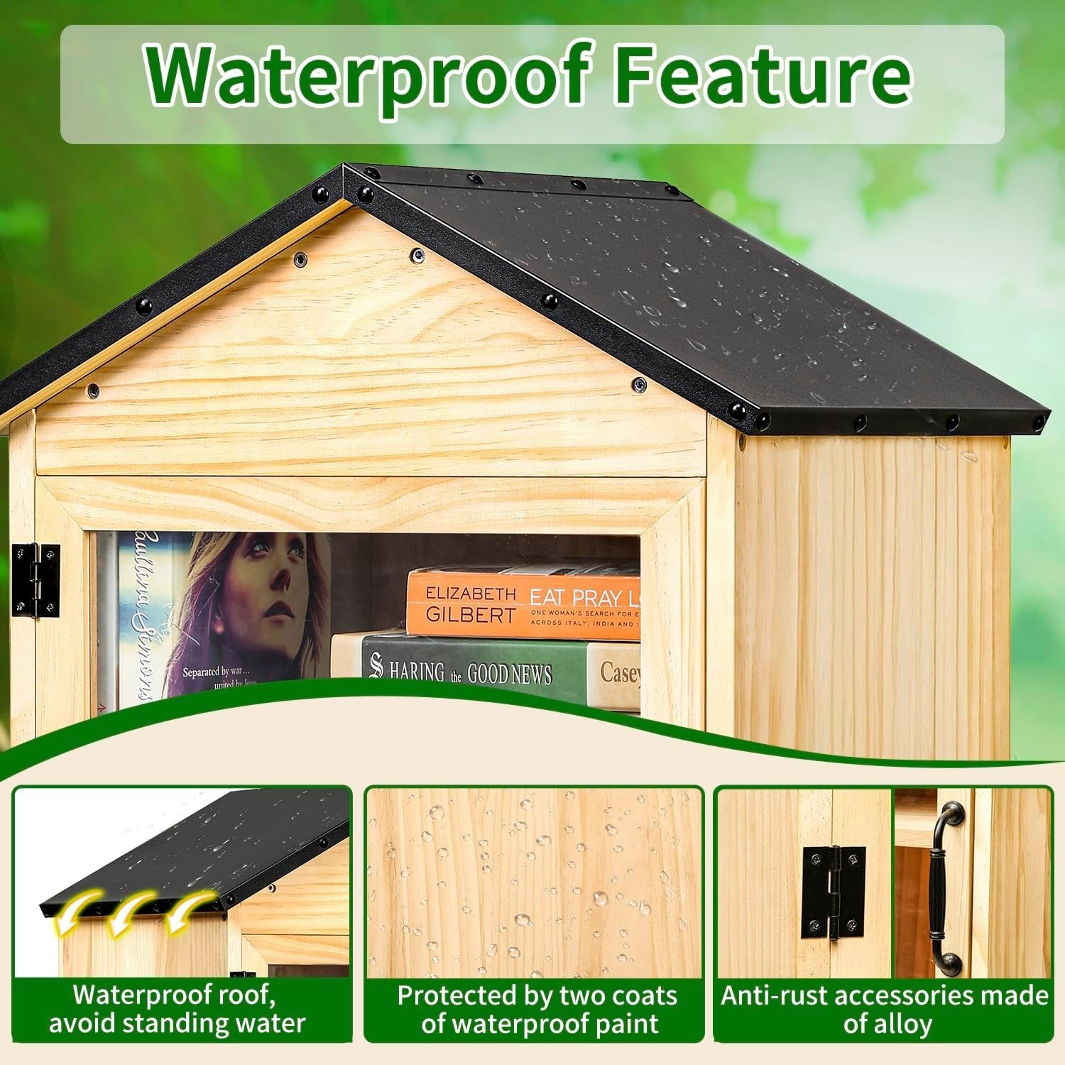 Weatherproof Little Library Box with Rust-Proof Hinges – Perfect for Neighbors
