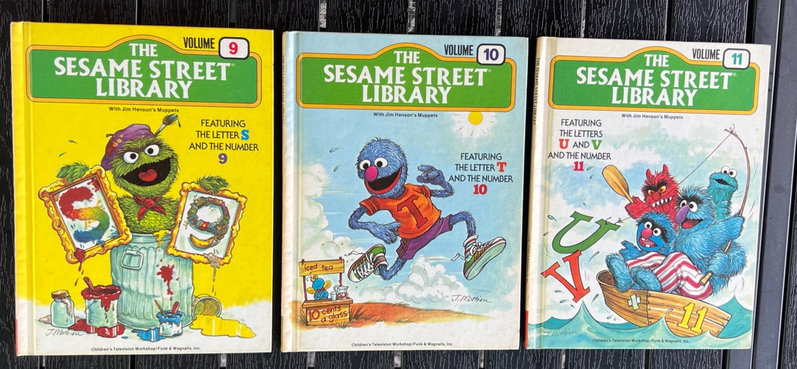 The Sesame Street Library Volumes 9, 10 & 11 Vintage 1978 3 Hardcover Books CTW