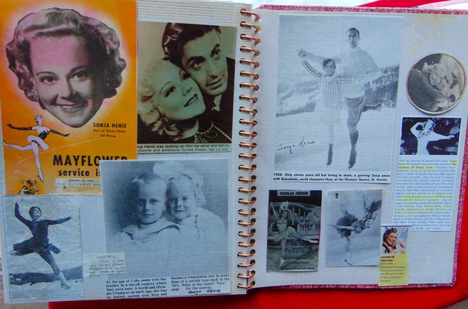 SONA HENIE ~ 2 BOOKS ~ 12 RARE STUDIO 8 x 10 PHOTOS ~ 78 TOTAL PAGES MEMORABILIA