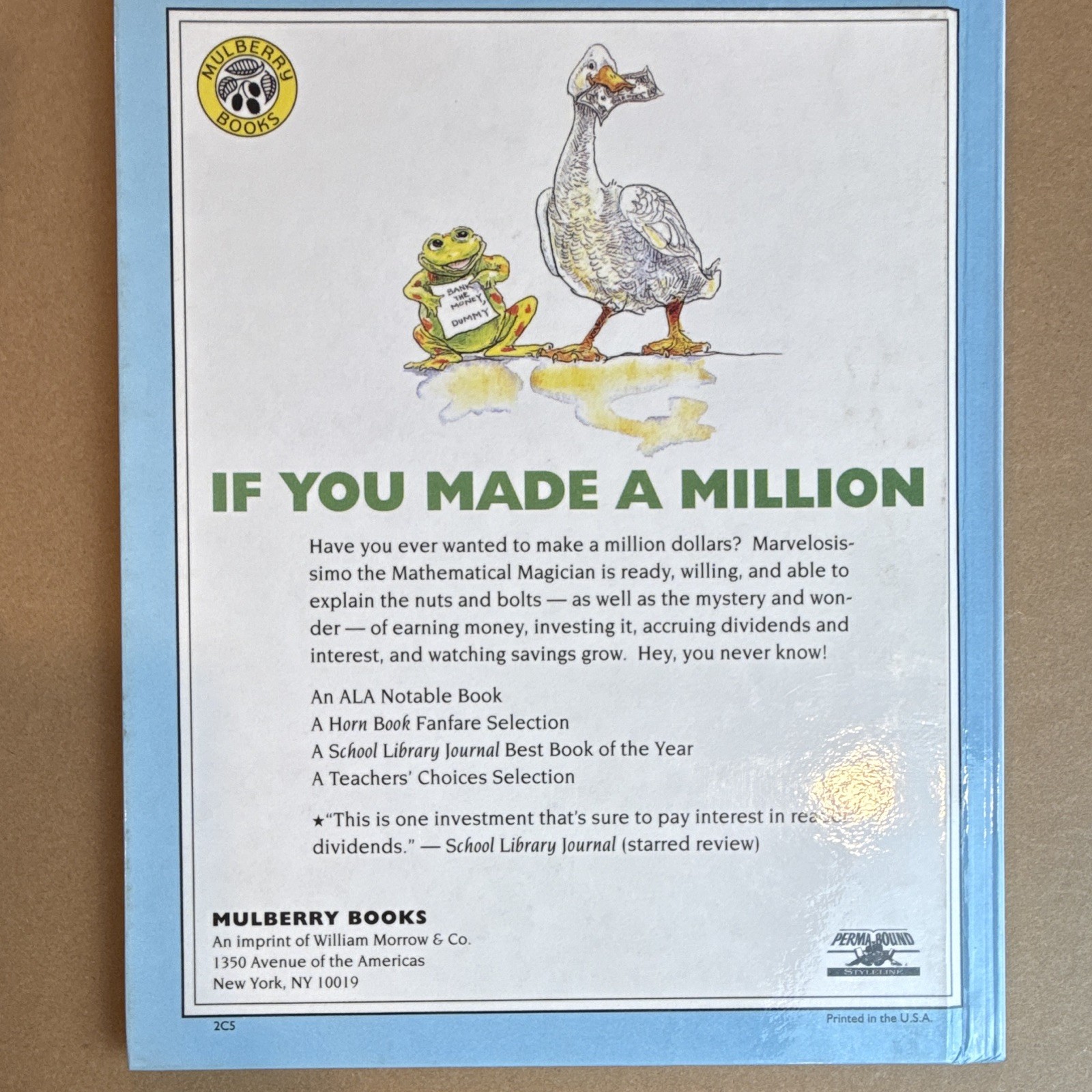 If You Made a Million Paperback – David M. Schwartz (HarperCollins) Ages 4-8