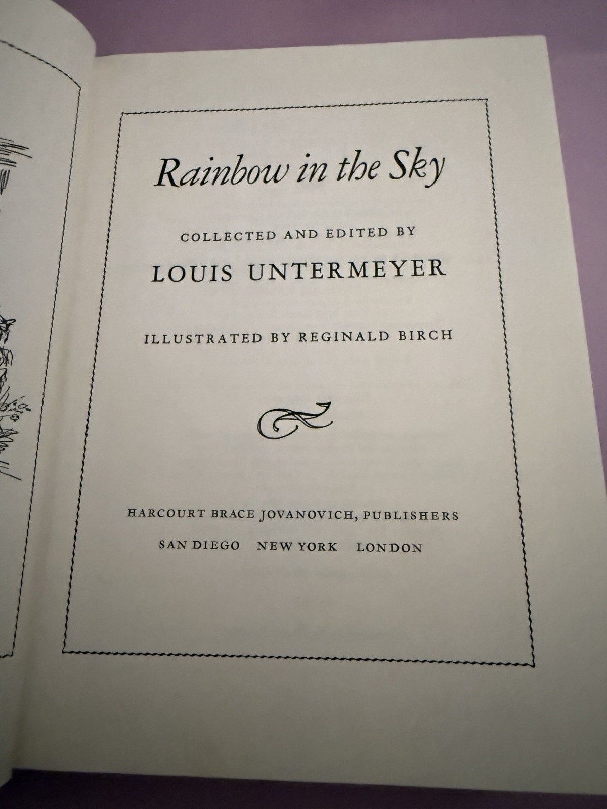 RAINBOW IN THE SKY By Louis Untermeyer & Reginald Bathurst Birch – Hardcover