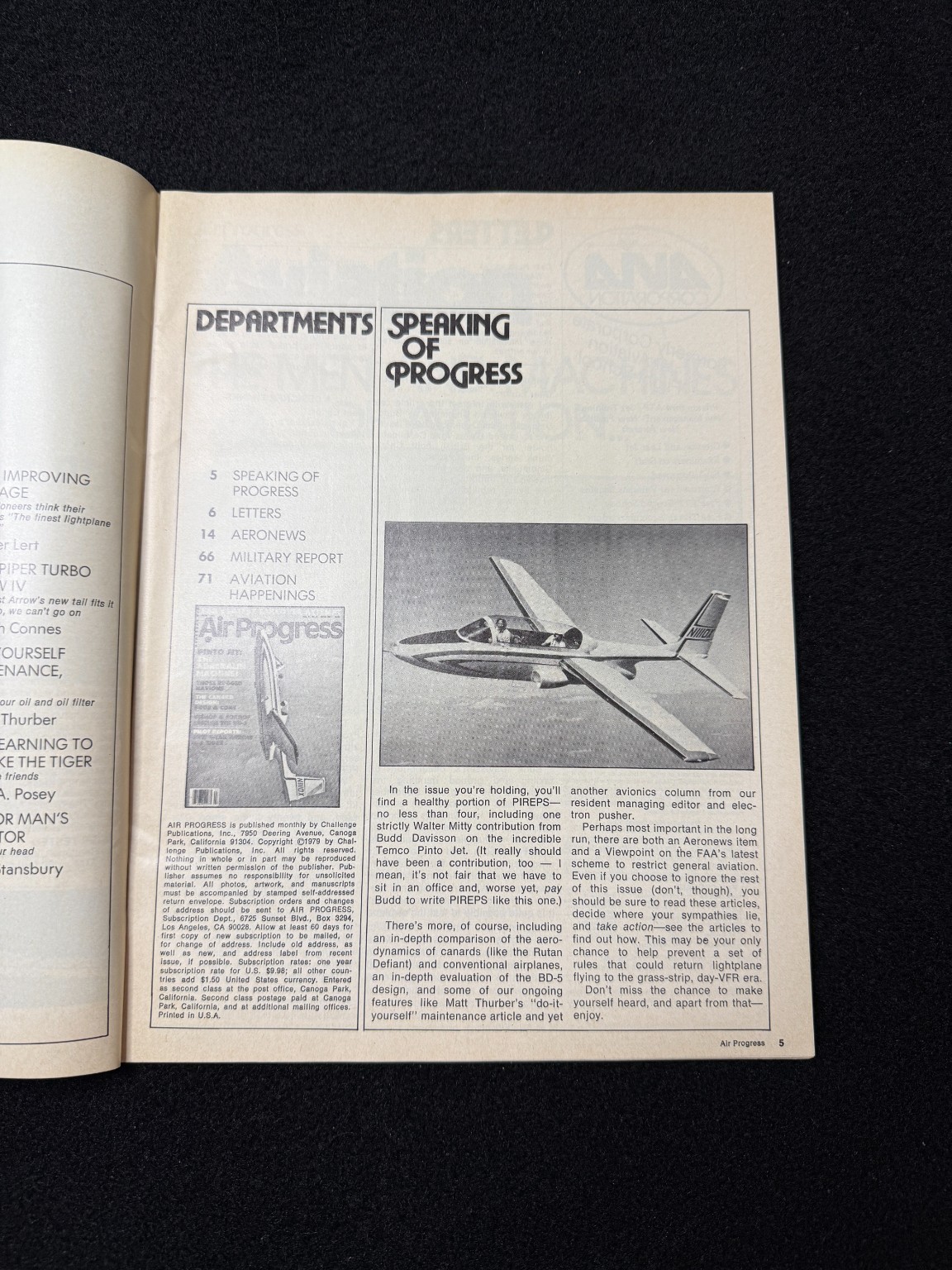 Air Progress Aviation Magazine April 1979 Pinto Jet Canard Design BD-5 Pilot