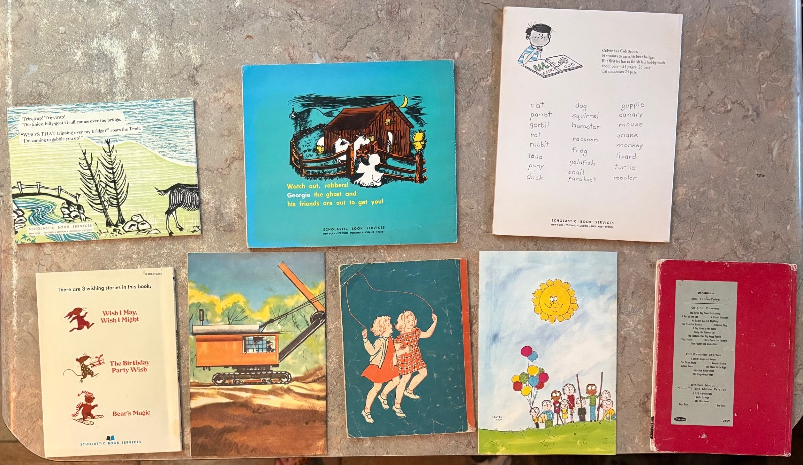 Lot of 8 vintage children’s pb books -Bear, Boy,Calvin,Georgie,Tuckers,BillyGoat