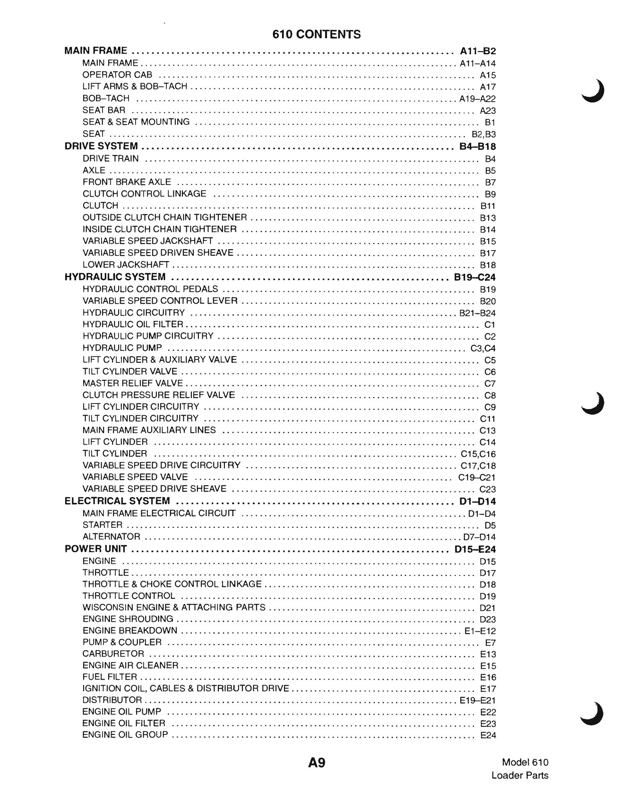 BOBCAT 610 Parts Manual 1999 – STEEL WIRE BOUND – PROTECTIVE COVERS