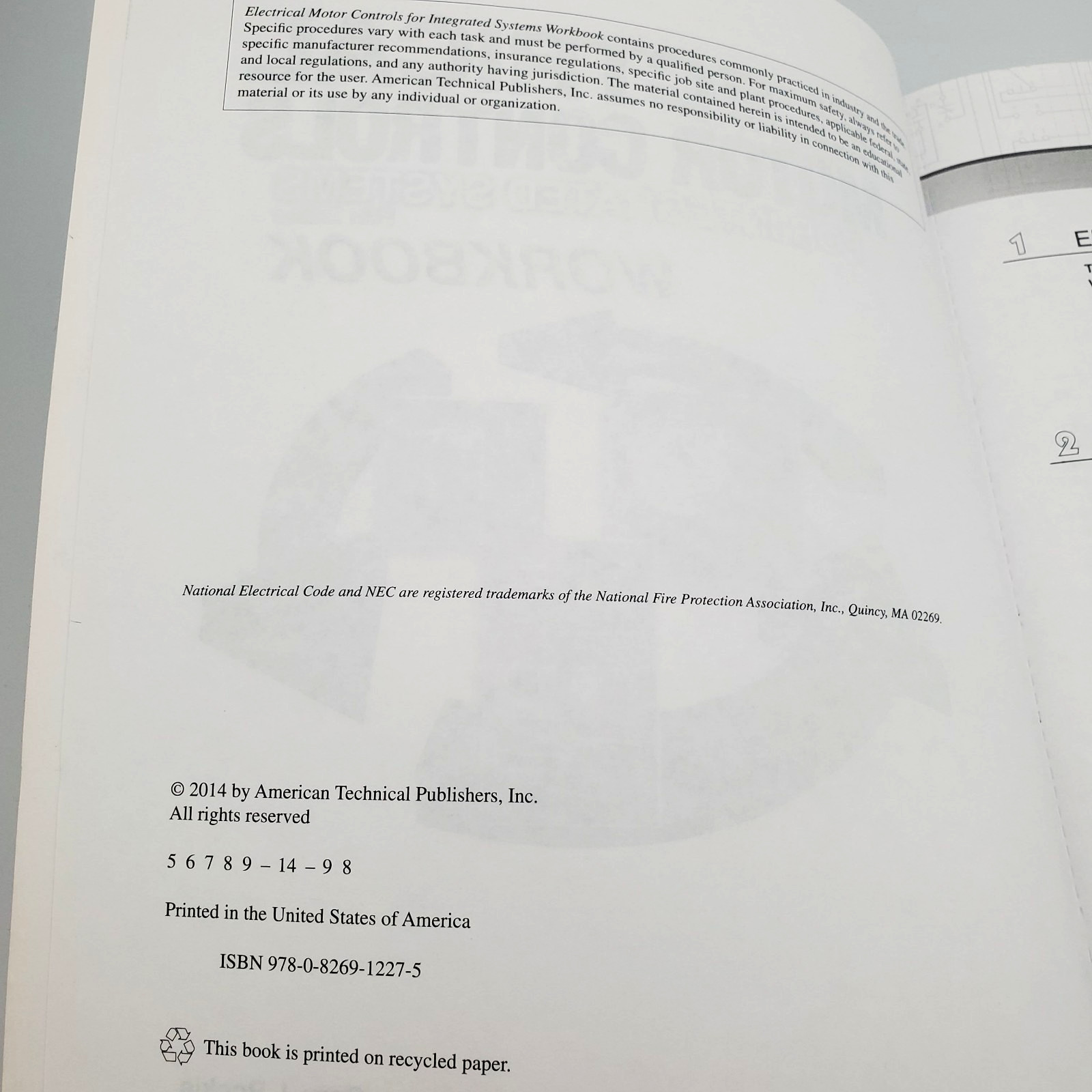 Electrical Motor Controls Fifth Edition Workbook Paperback atp Rockis Mazur