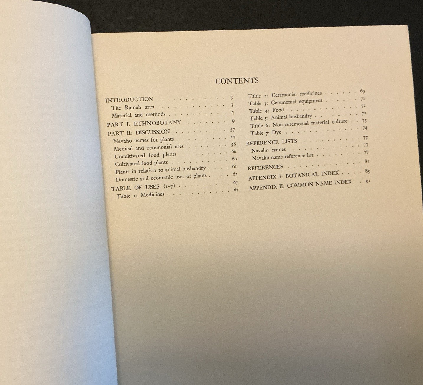 Ethnobotany of the Ramah Navaho