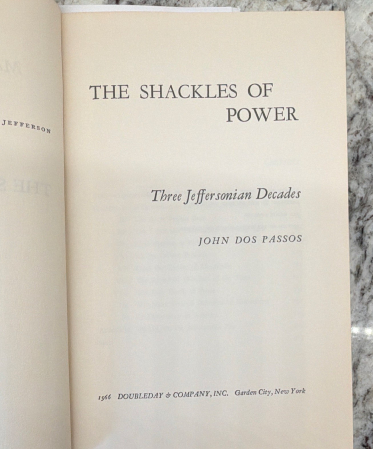 The Shackles of Power (Hardcover, 1966) First Edition John Dos Passos