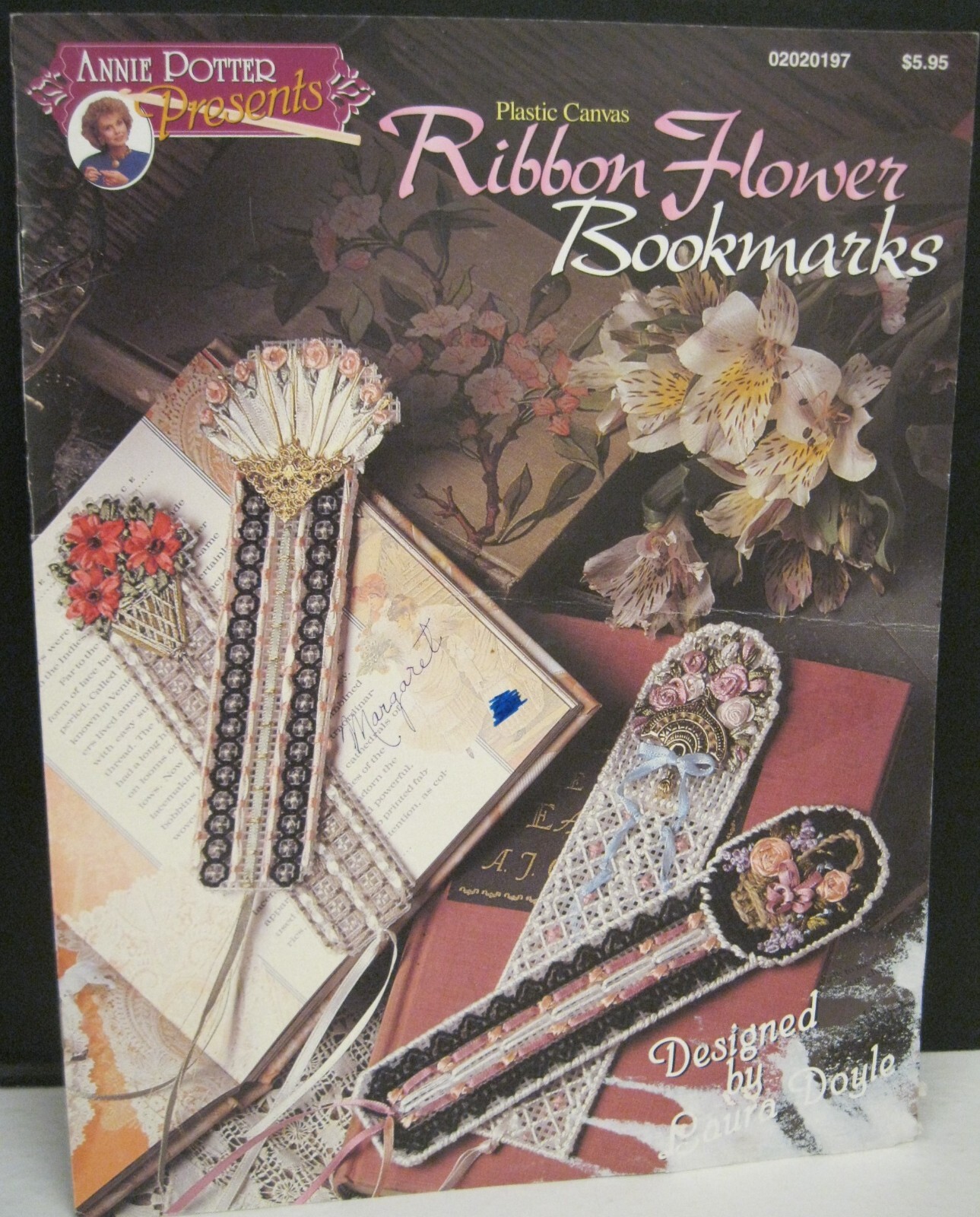 ANNIE POTTER PRESENTS PLASTIC CANVAS RIBBON FLOWER BOOKMARKS #02020197 BY DOYLE