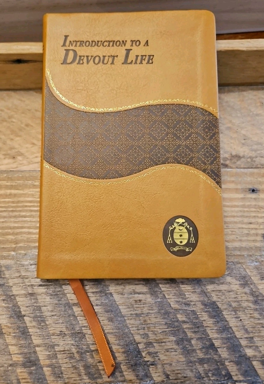 VG! Introduction to a Devout Life St Francis De Sales Tan/Chocolate LeatherSoft
