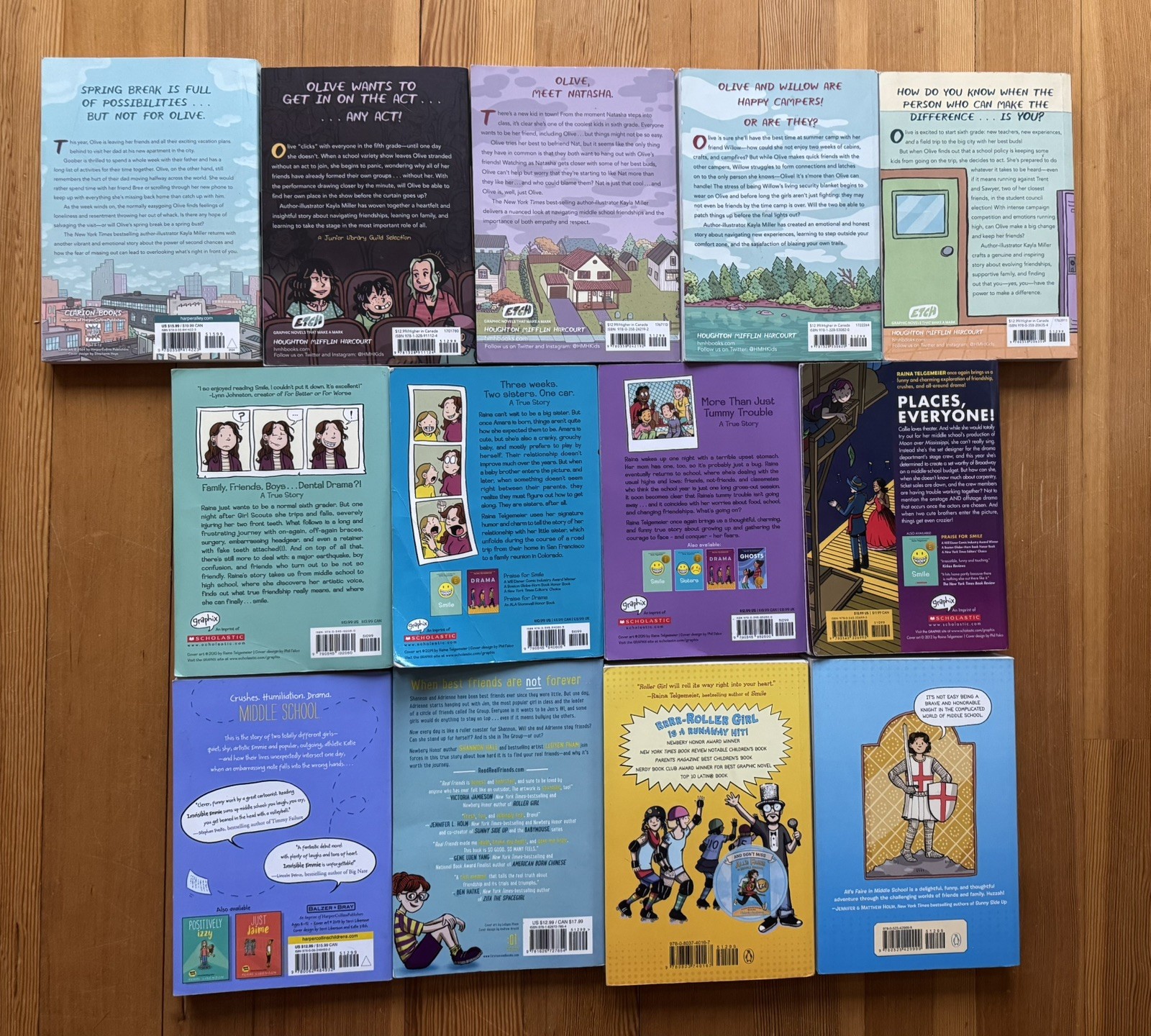 Lot of 13 Girl Preteen Graphic Novels Raina Telgemeier, Kayla Miller, Jamieson