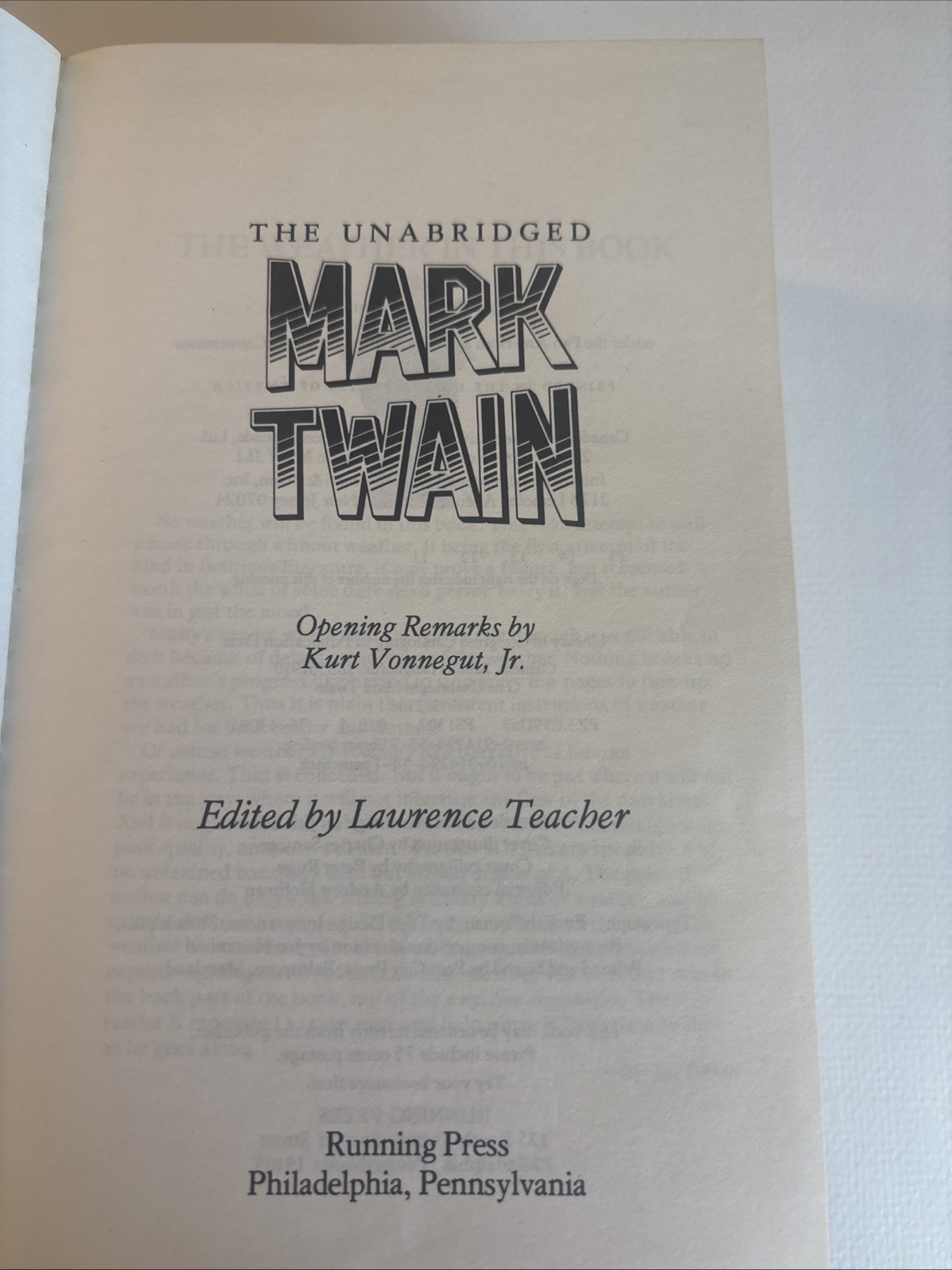 The Unabridged Mark Twain Volume – Hardcover + Dust Jacket