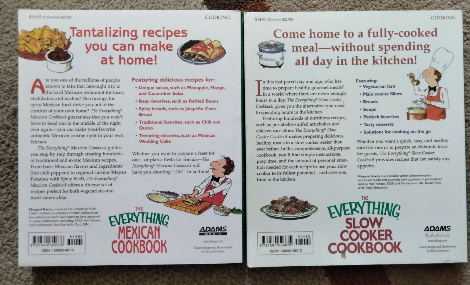 The Everything Slow Cooker + Mexican Cookbook 2-Paperback Books Used M Kaeter