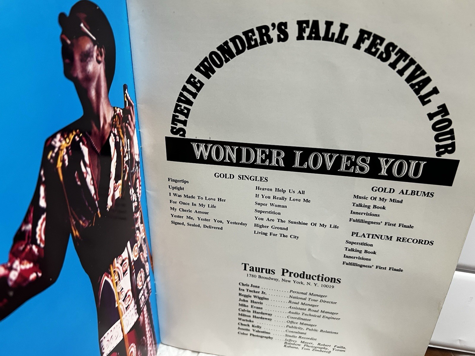 Stevie Wonder’s Fall Festival Tour Souvenir Program 1974 Taurus Prod Collectible