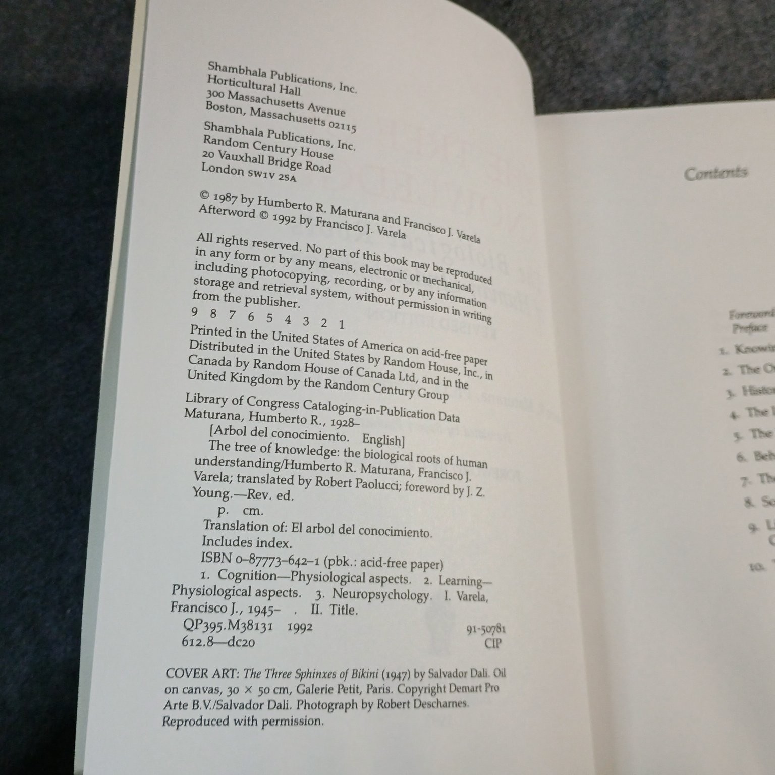 The Tree of Knowledge Maturana Varela 1992 Revised Edition Cognitive Science