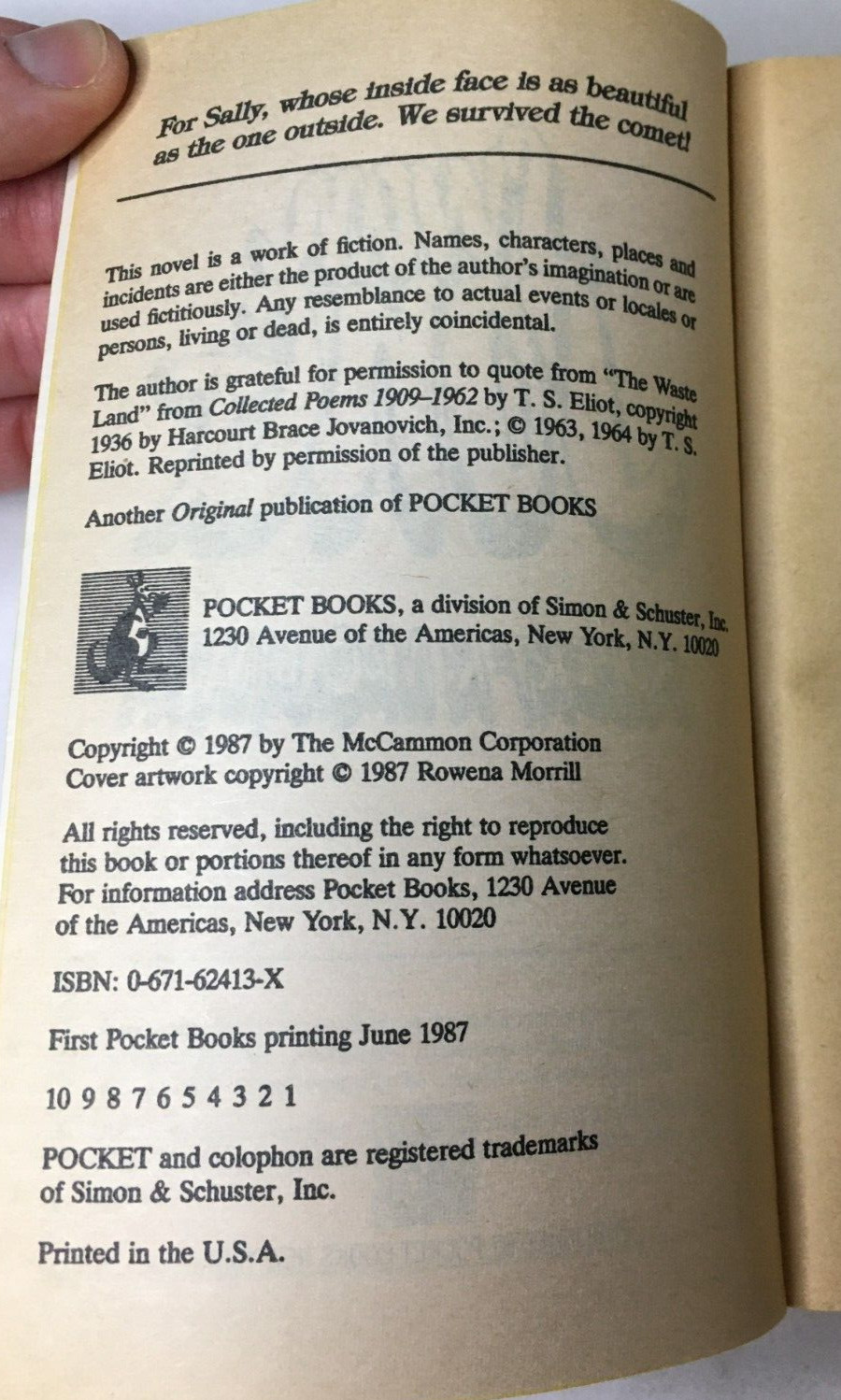 Swan Song by Robert R. McCammon First Pocket Books 1987 PB 1st Edition