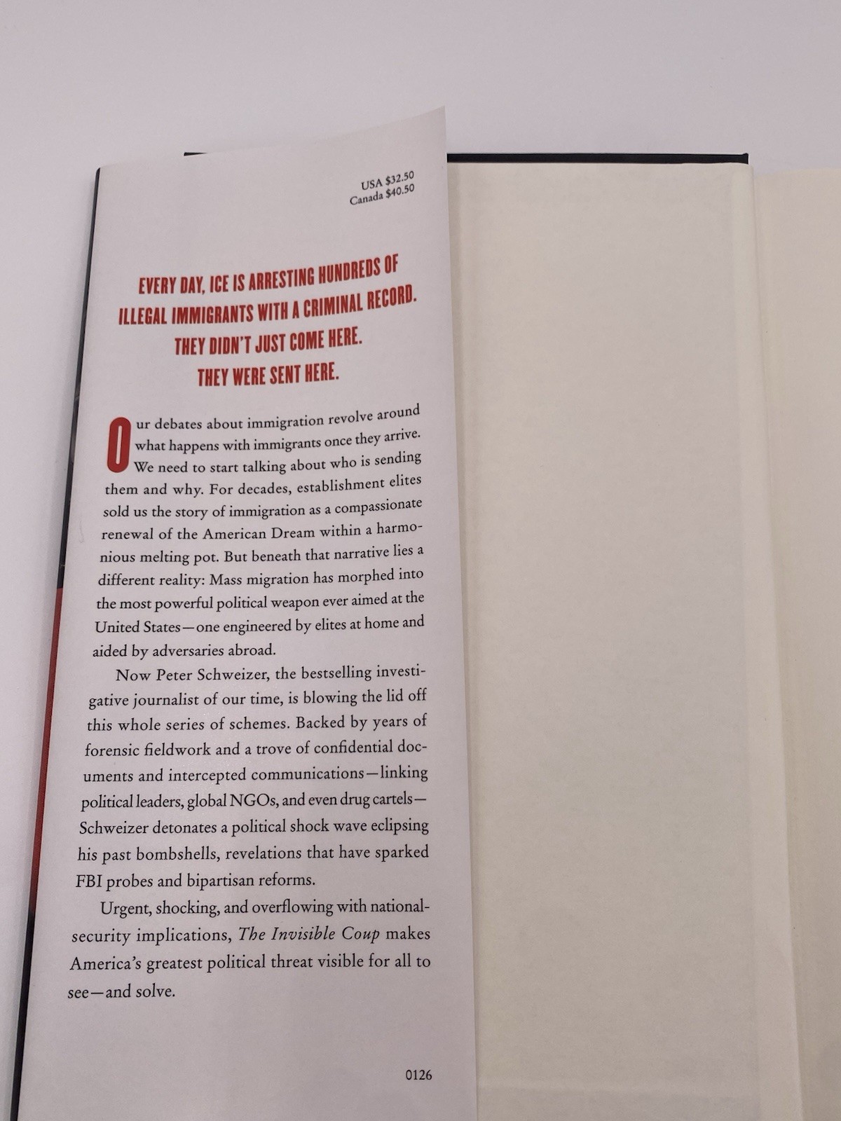 Peter Schweizer The Invisible Coup Hardcover Political Immigration Book 2024