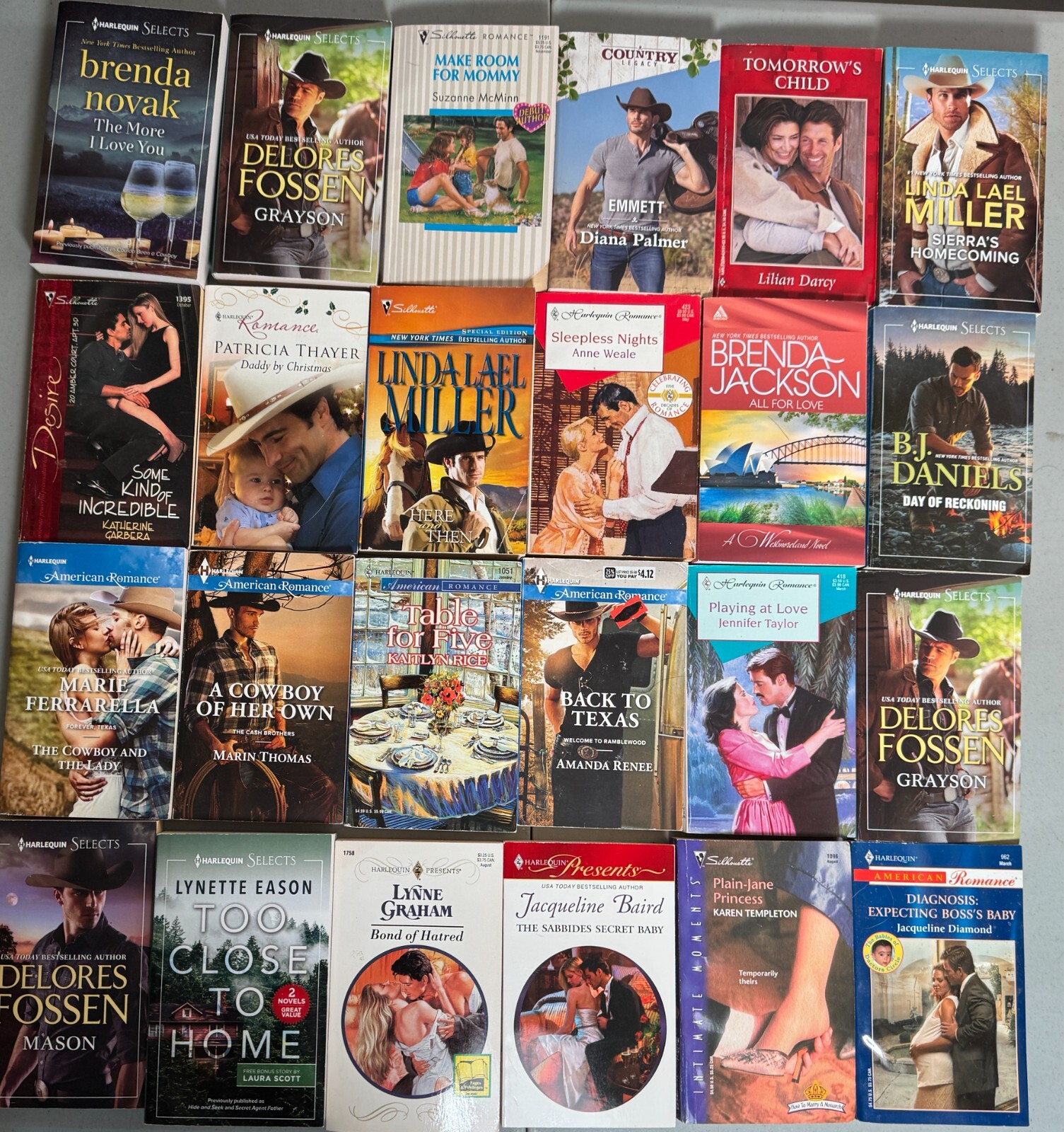 Lot 106 HARLEQUIN 1990s 2000s Vintage Romance Novels Silhouette Desire Cowboy