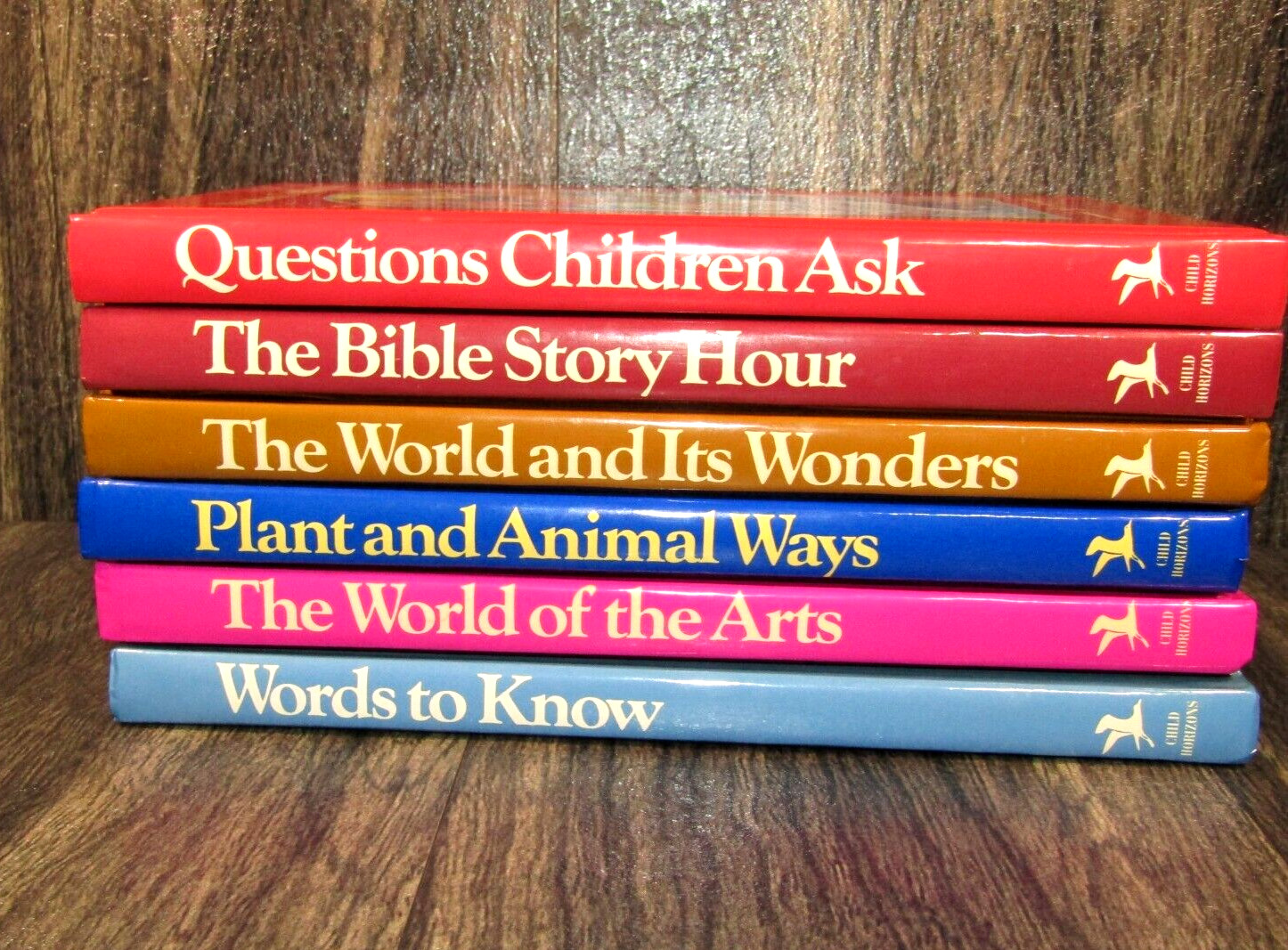 Vintage 1996 Child Horizons 6 Hard Book Lot Home Schooling Educational Readers