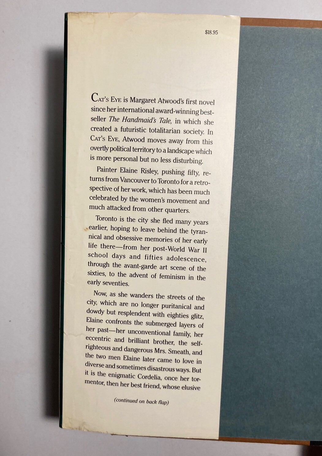 “Cat’s Eye” MARGARET ATWOOD 1st edition 1st print 1989 HARDCOVER Doubleday DJ