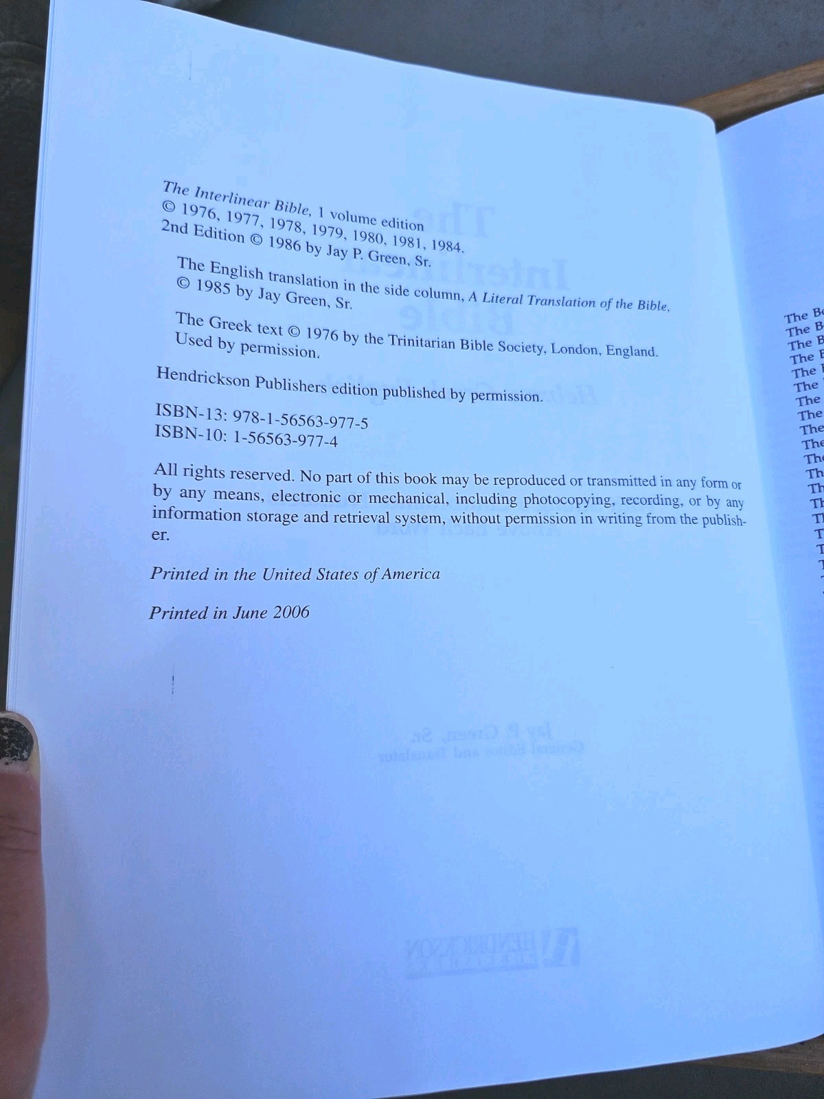 VG+! The Interlinear Bible: Hebrew Greek English by Jay P. Green Navy Hardcover