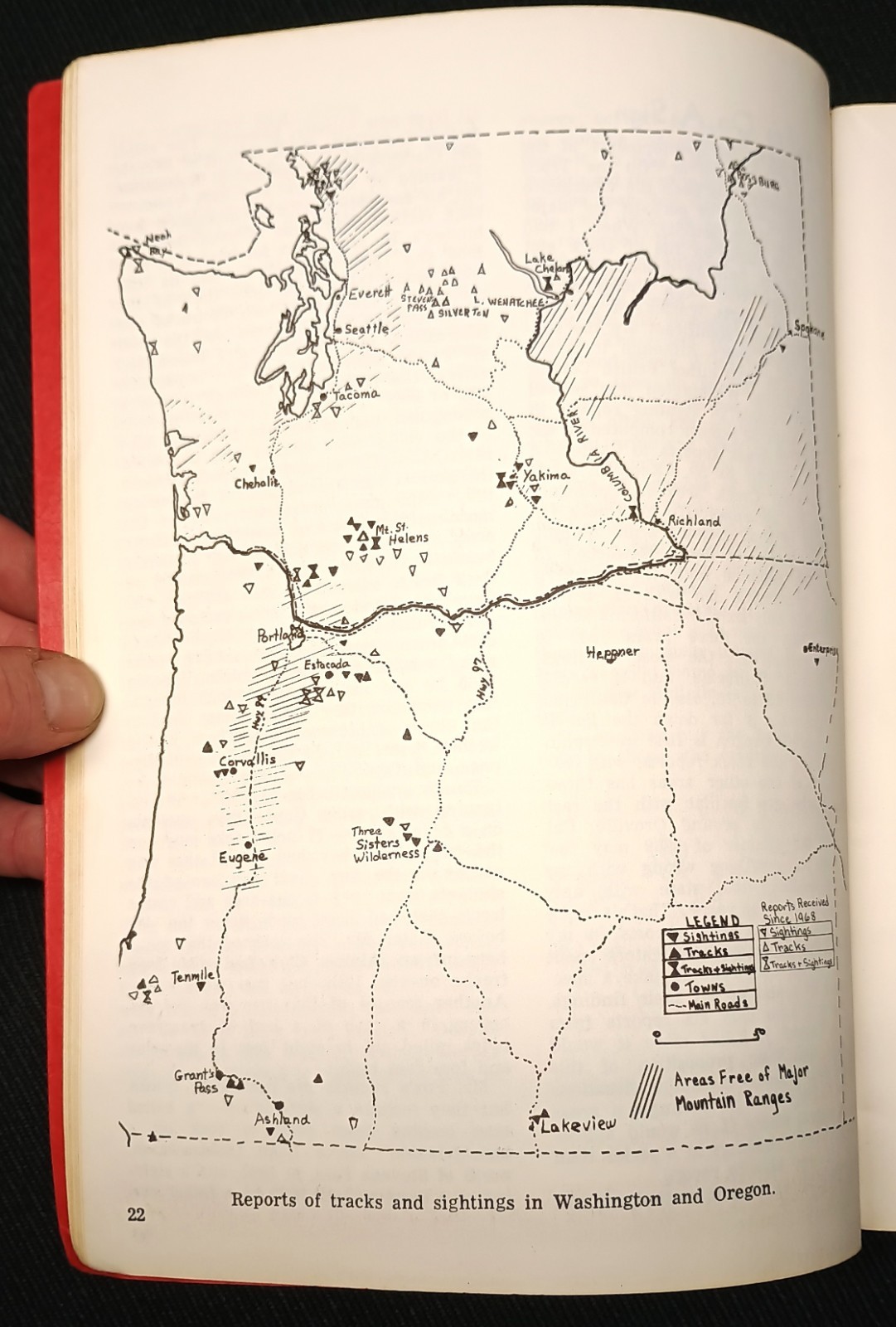 HTF book YEAR OF THE SASQUATCH Green 1970 BIGFOOT sightings proof map Pacific NW
