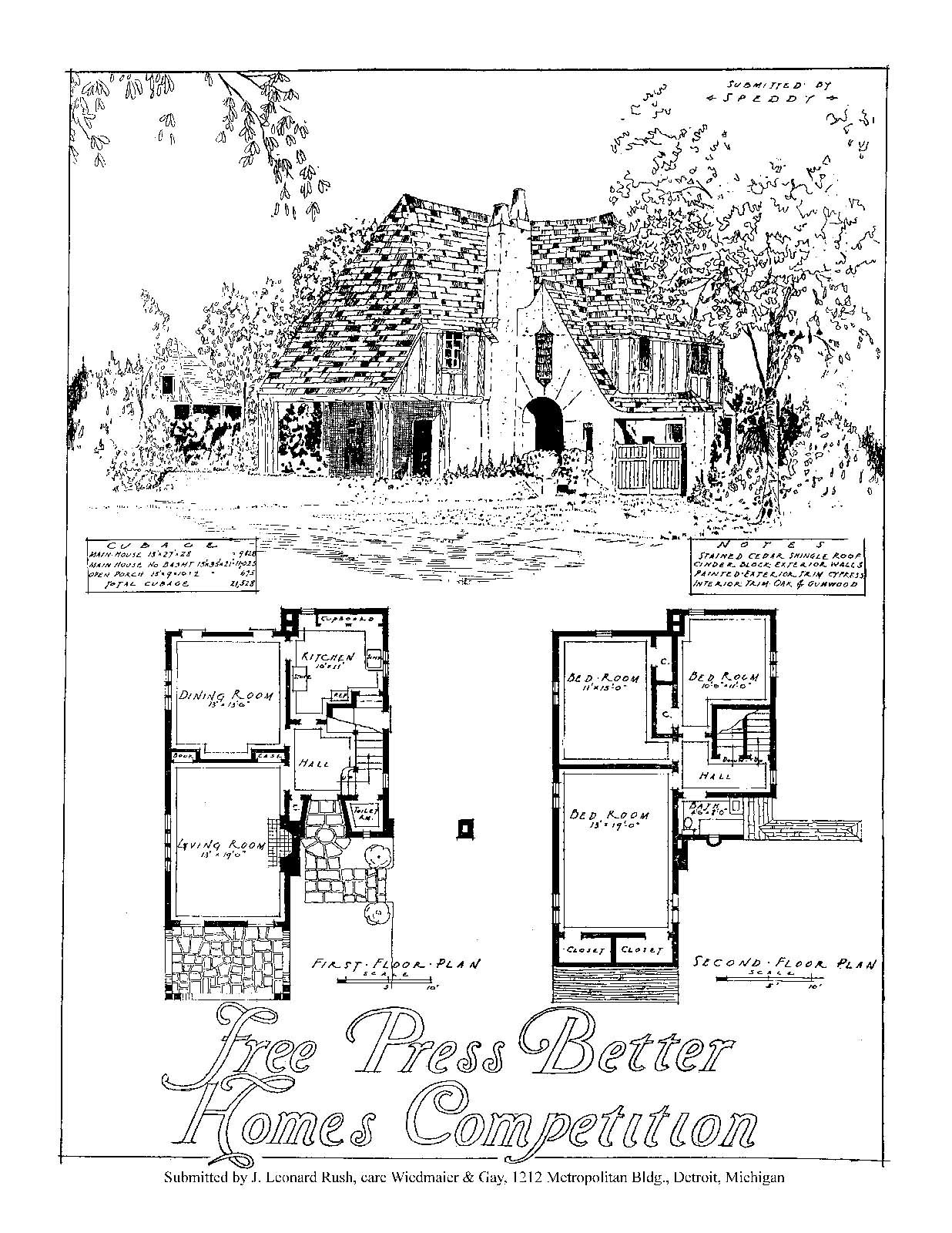House Design Competitions – Book 11 Drawings – Detroit Free Press -1928