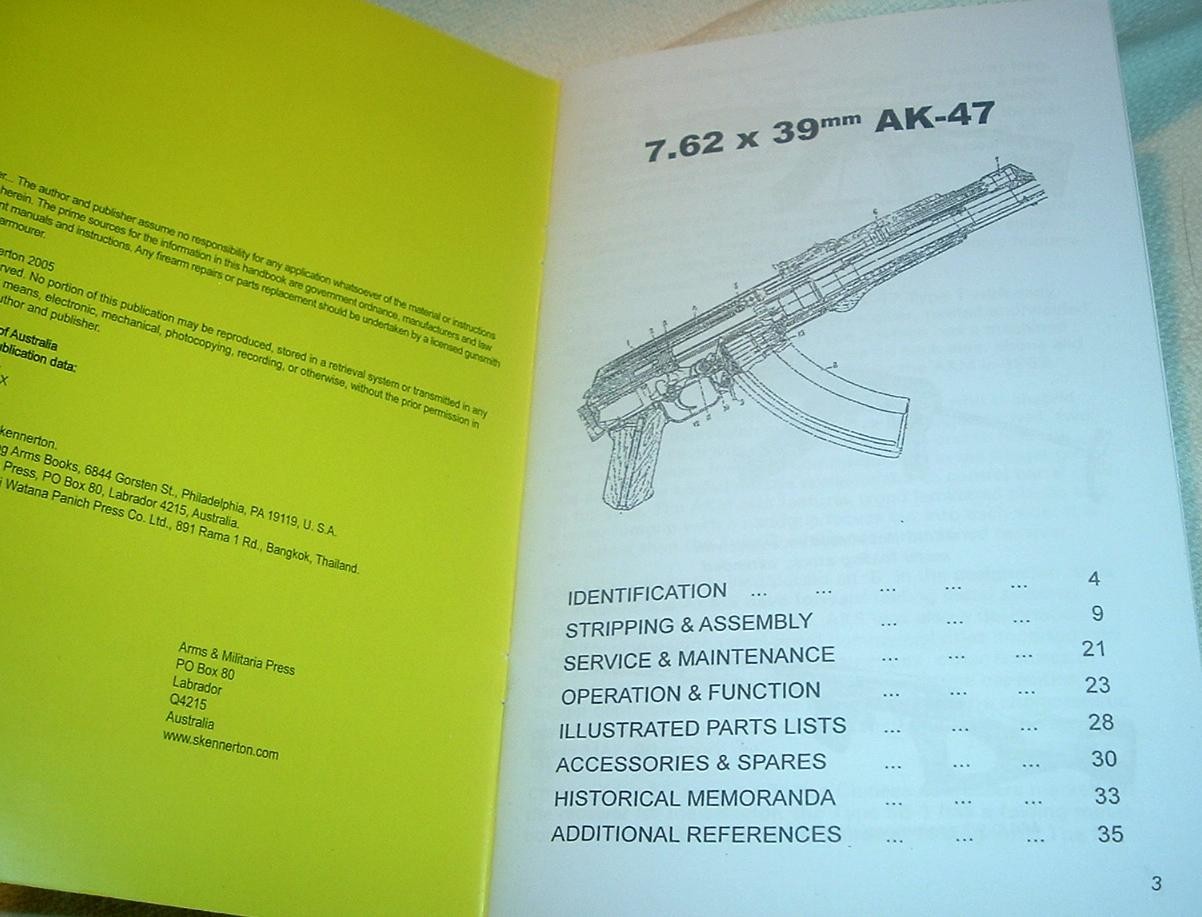 AK-47 x 7.62 x 39mm Rifle Manual 25 Pages  Ray Rilings Arms Books