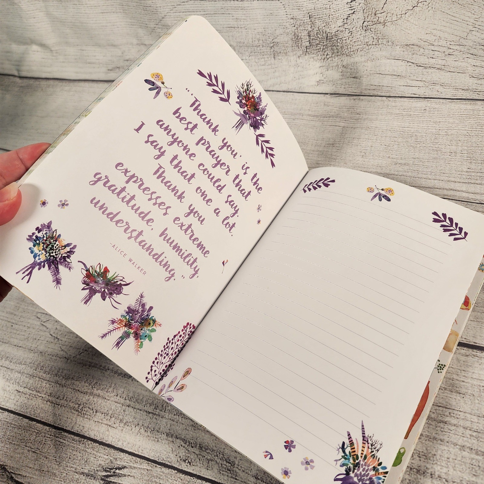 Chartwell Books Gratitude Journal Floral Watercolor Hardcover 204 Pages Prompts