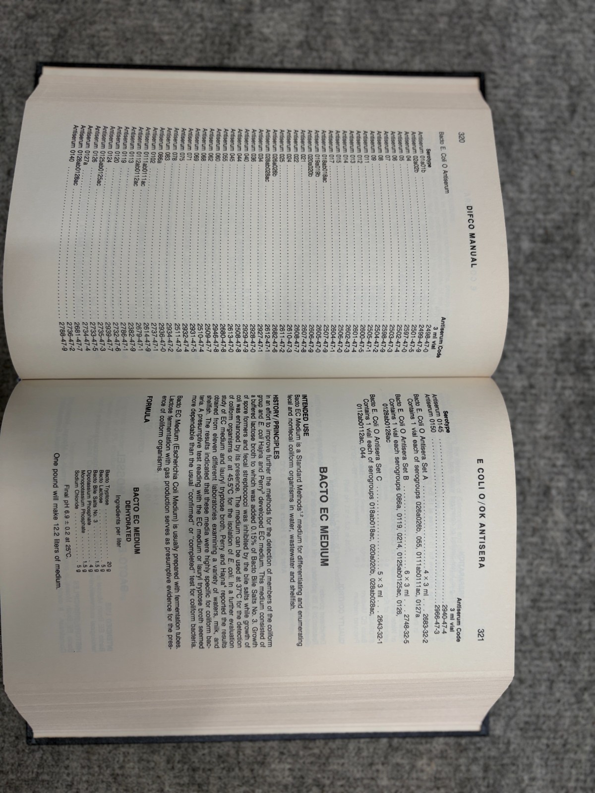 DIFCO Manual Dehydrated Culture Media Reagents Microbiology 1984 – 1,155 pages