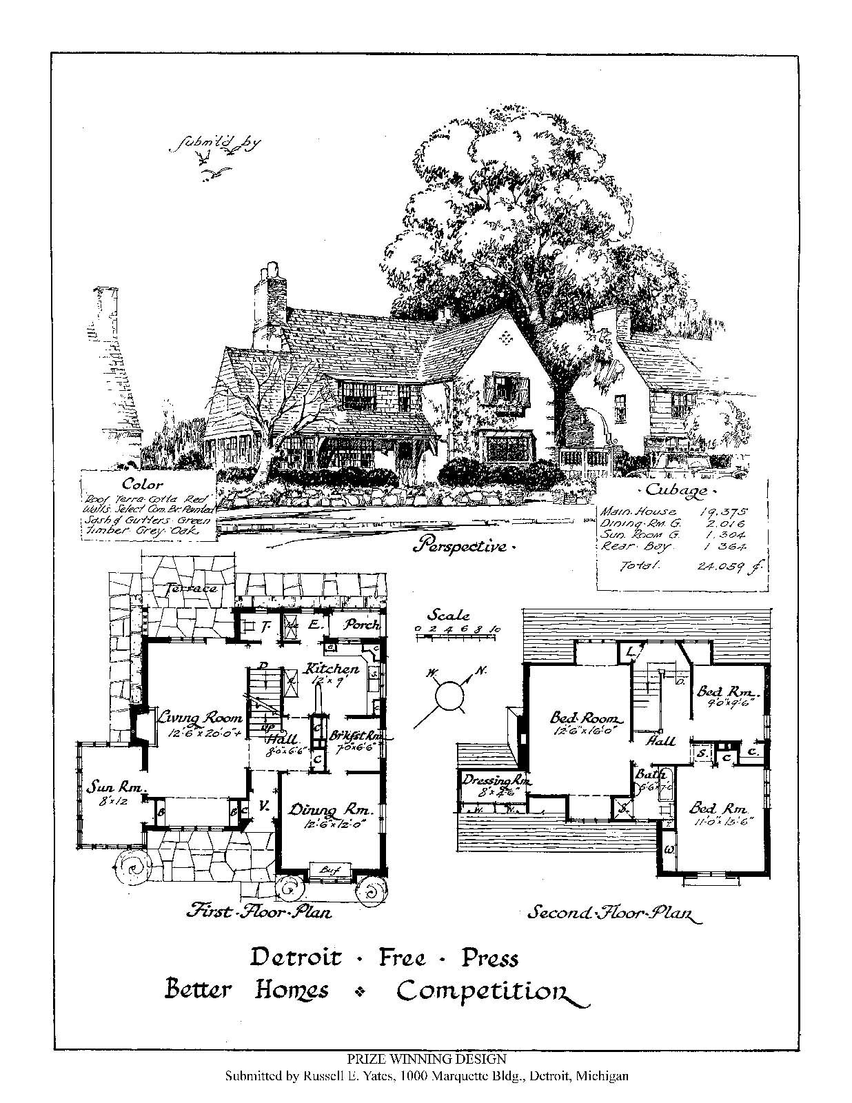 House Design Competitions – Book 11 Drawings – Detroit Free Press -1928
