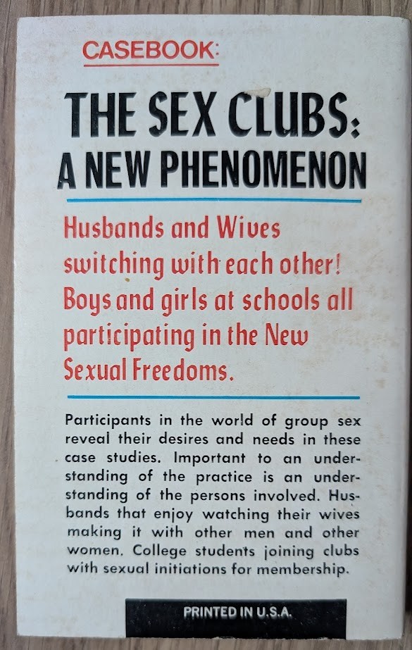 The Sex Clubs New Phenomenon Mason 70s Paperback Book Pulp Erotica Sleaze Adult