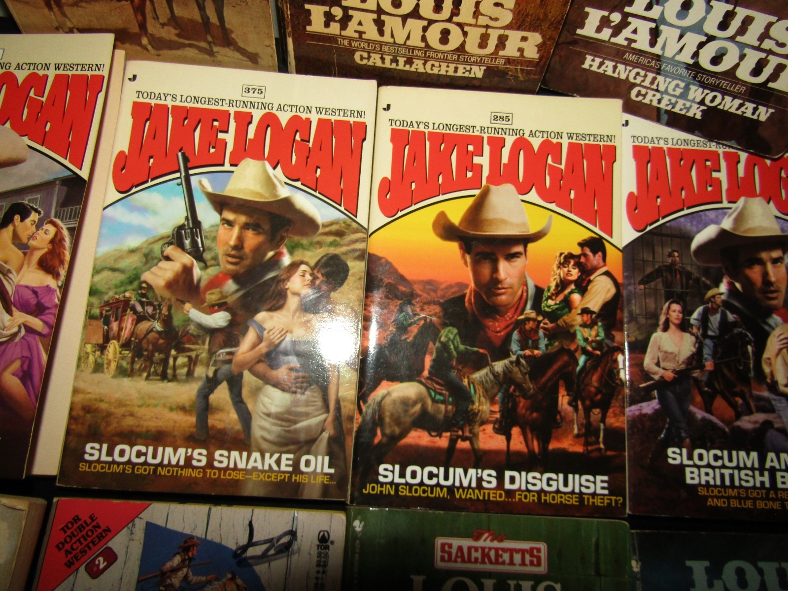 Lot Of 13 Paperback Books Western Louis L’Amour Early Sackett w Slocum Zane Grey