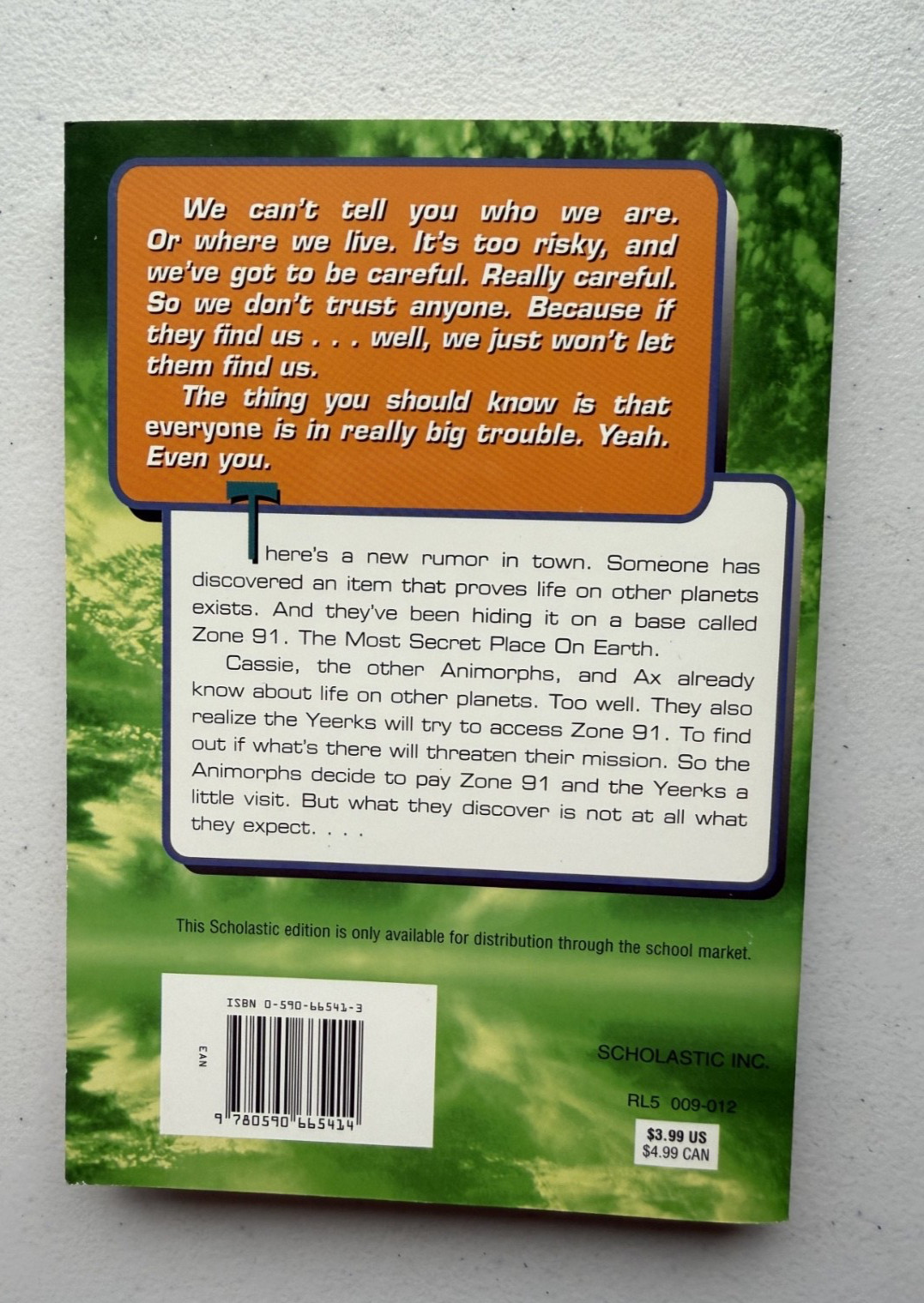 Animorphs #14 The Unknown -with all 50 flip back stickers- KA Applegate ppb 1998
