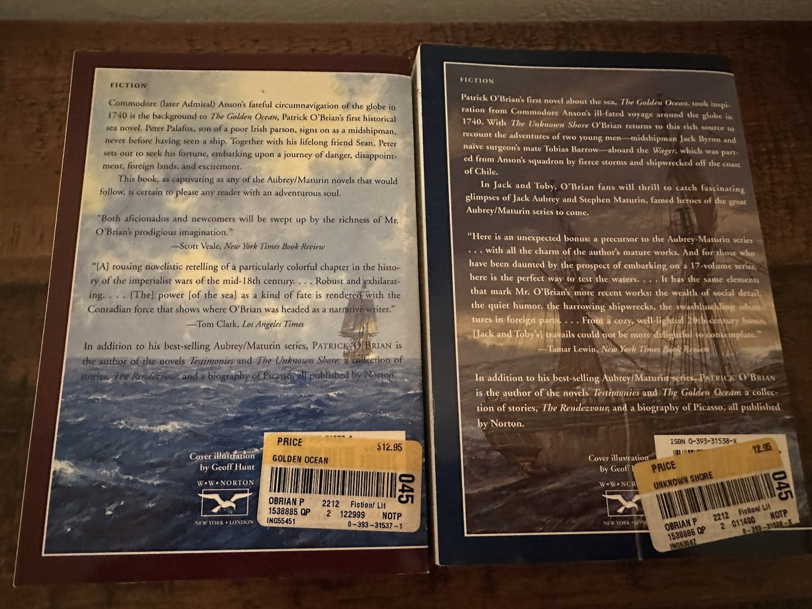 Patrick O’Brian Book Lot: The Golden Compass & The Unknown Shore