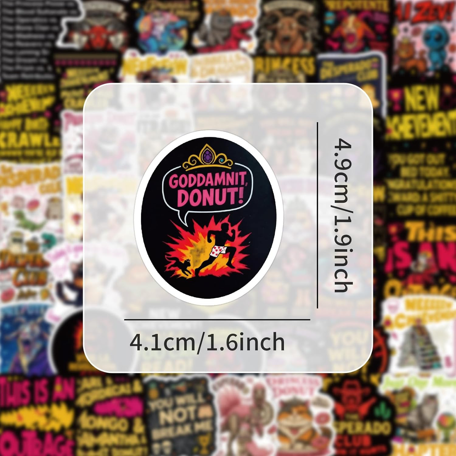 60Pcs DCC This Is an Outrage Princess Donut Sticker Funny Dungeon Book Crawler R
