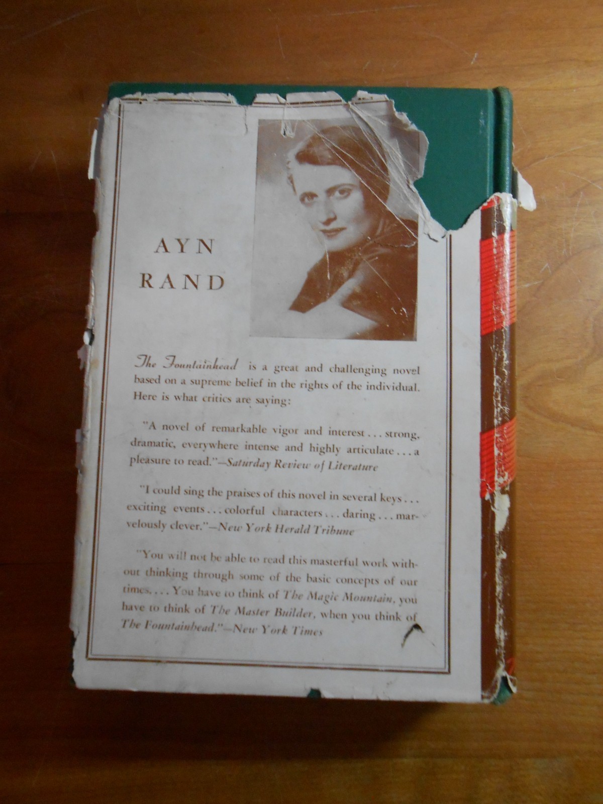 Ayn Rand THE FOUNTAINHEAD 1943 Early Ed. Bobbs Merrill w./ Errors- HC/DJ GC